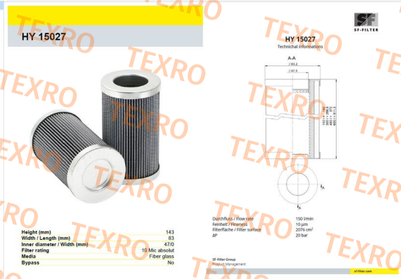SF FILTER-HY 15027
