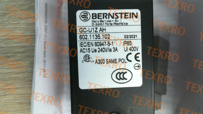 Bernstein-P/N: 6021135102 Type: GC-U1Z AH                    B